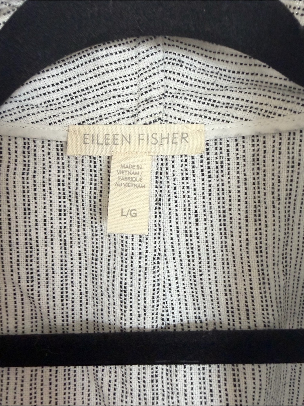 Eileen Fisher Organic Linen & Cotton Ticking Stripe Blazer - Picture 3 of 5
